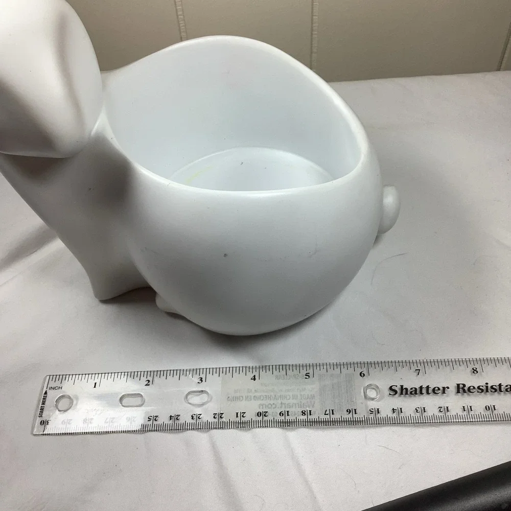 Yankee Candle White Ceramic Rabbit Easter Bunny Shaped Planter Holder